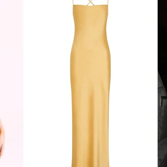SYDNEY Straight Neck Slip Maxi Dress - Yellow - Picture 4 of 5